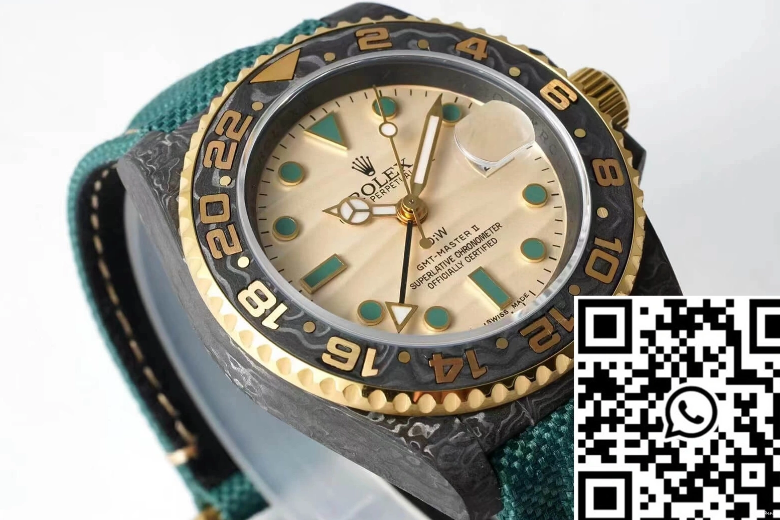 Fabric GMT-MASTER Strap Diw II Green Fiber Carbon Rolex Case 0418